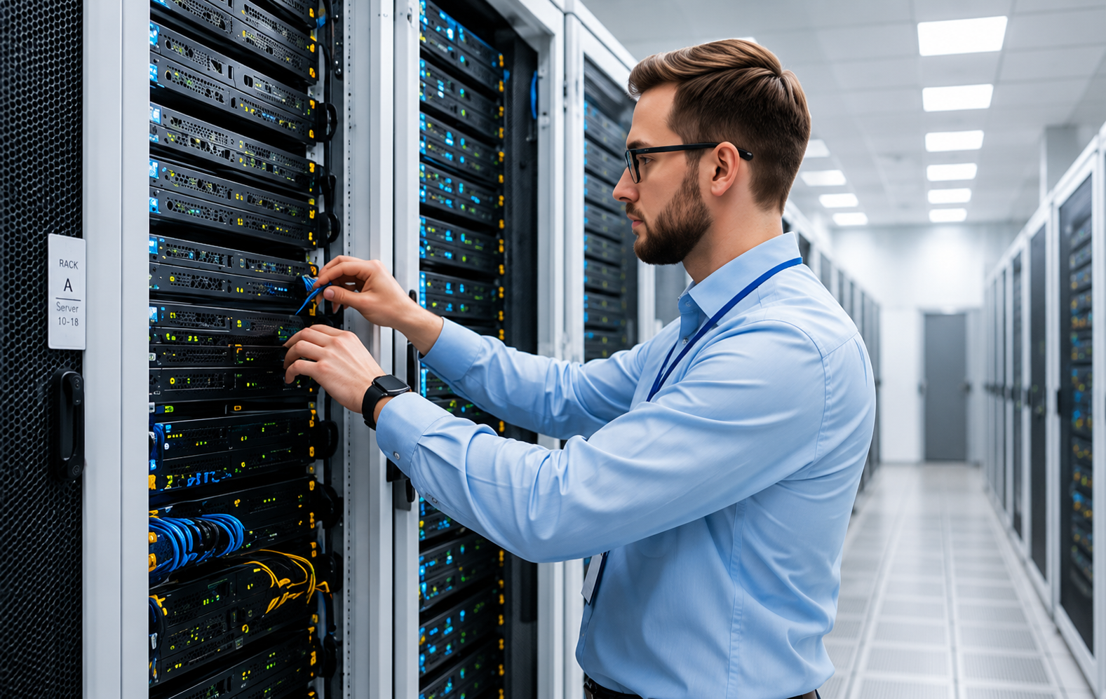 IT professional managing server infrastructure